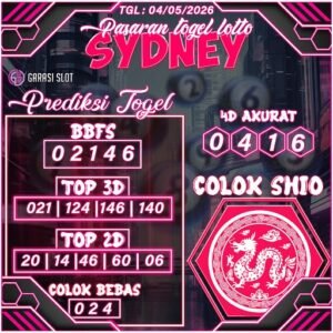 Prediksi Togel SYDNEY (SDY) 04 MAY 2026