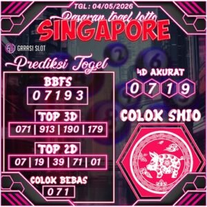 Prediksi Togel SINGAPORE (SGP) 04 MAY 2026