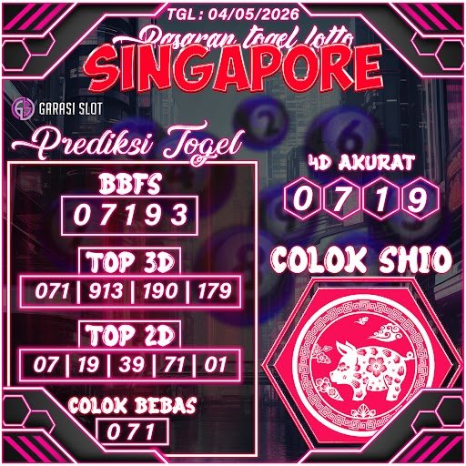 Prediksi Togel SINGAPORE (SGP) 04 MAY 2026